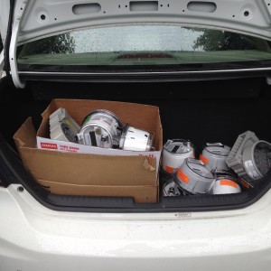 Honda Civic CNG tank in trunk